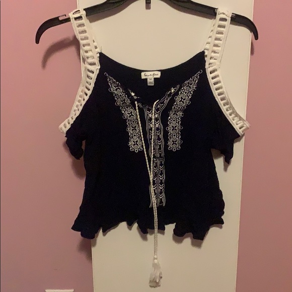 Navy Crop Top - Picture 1 of 1